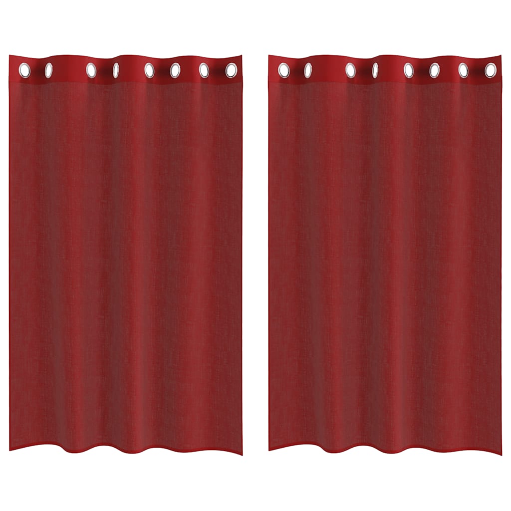 Tende Vidaxx in voile con occhielli 2 pezzi rosso vino