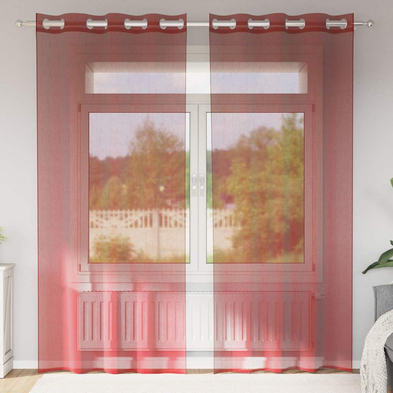 Tende Vidaxx in voile con occhielli 2 pezzi rosso vino