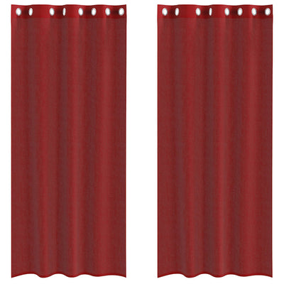 Tende Vidaxx in voile con occhielli 2 pezzi rosso vino