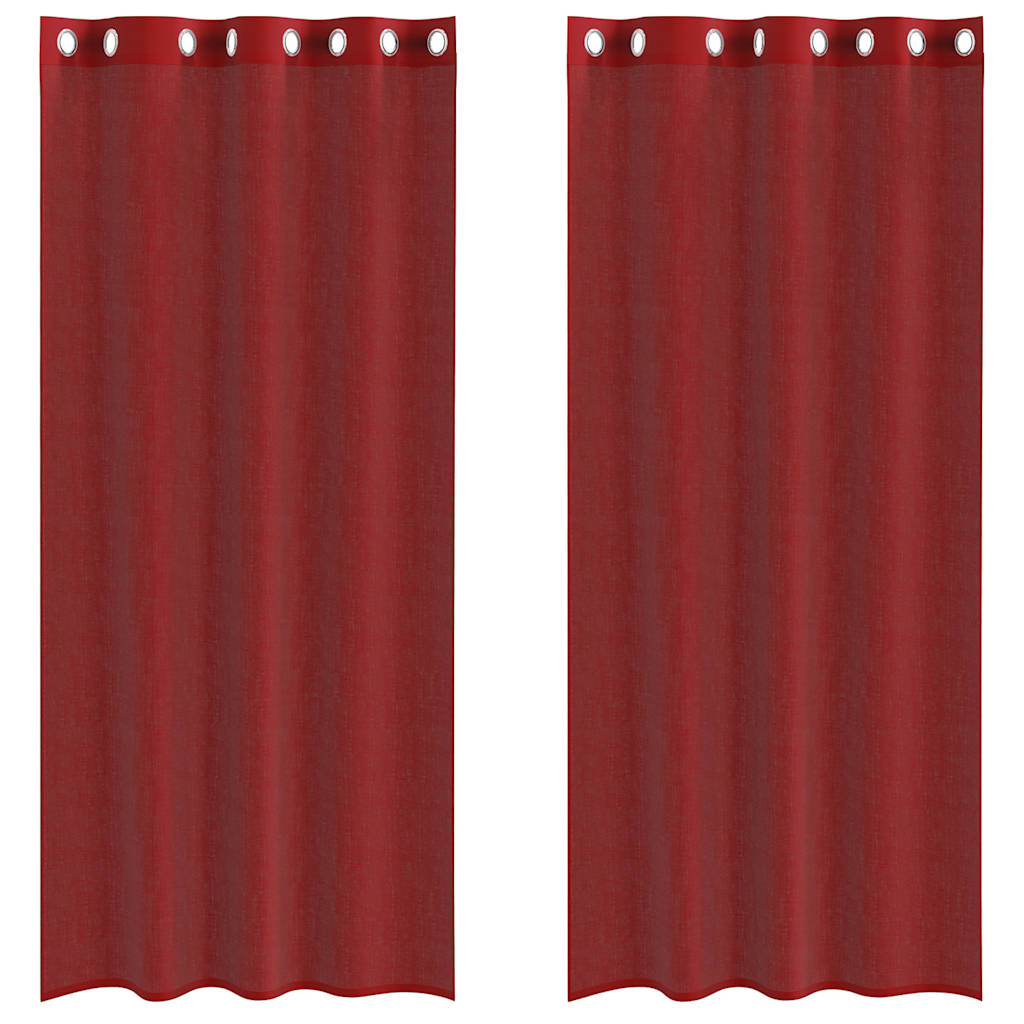Tende Vidaxx in voile con occhielli 2 pezzi rosso vino
