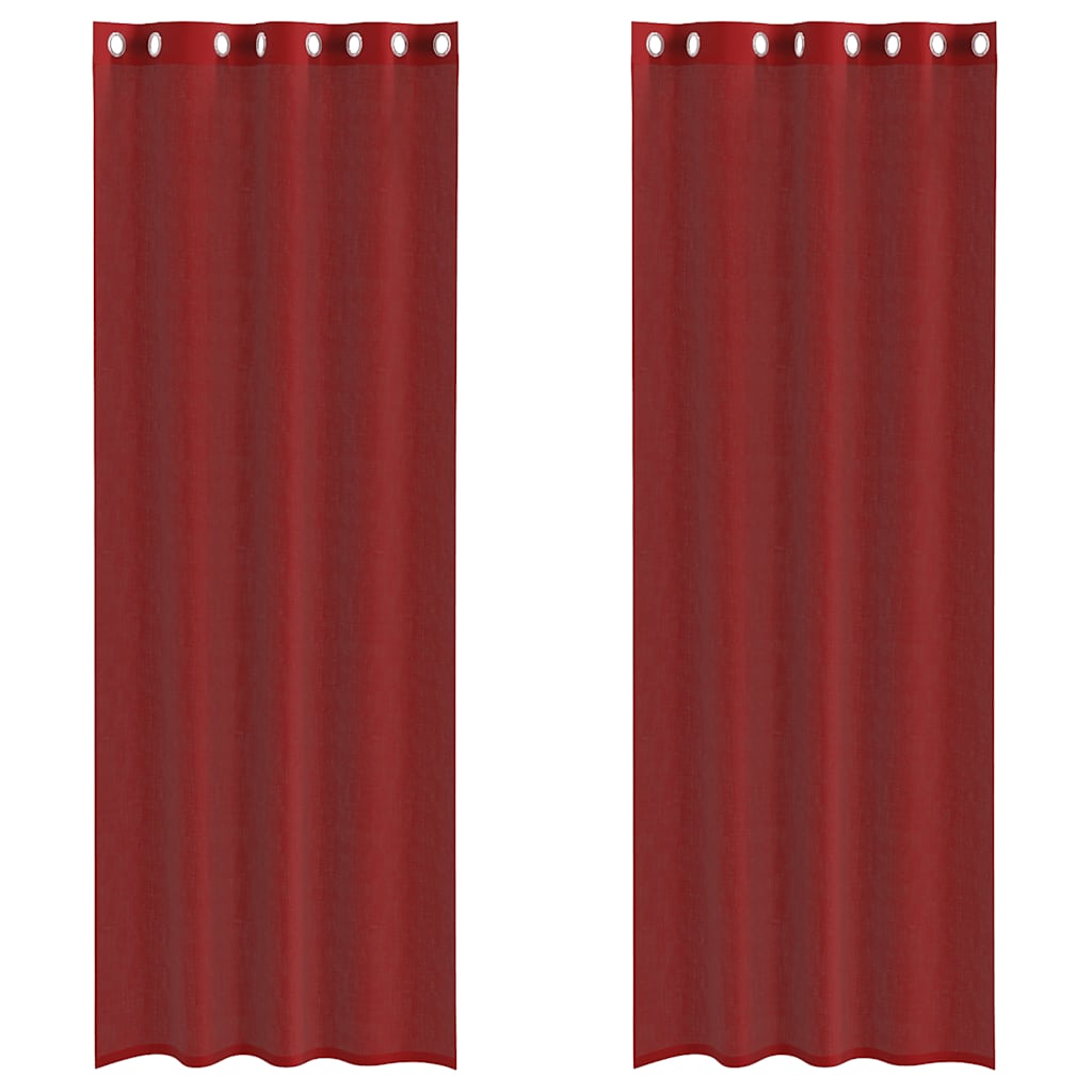 Tende Vidaxx in voile con occhielli 2 pezzi rosso vino