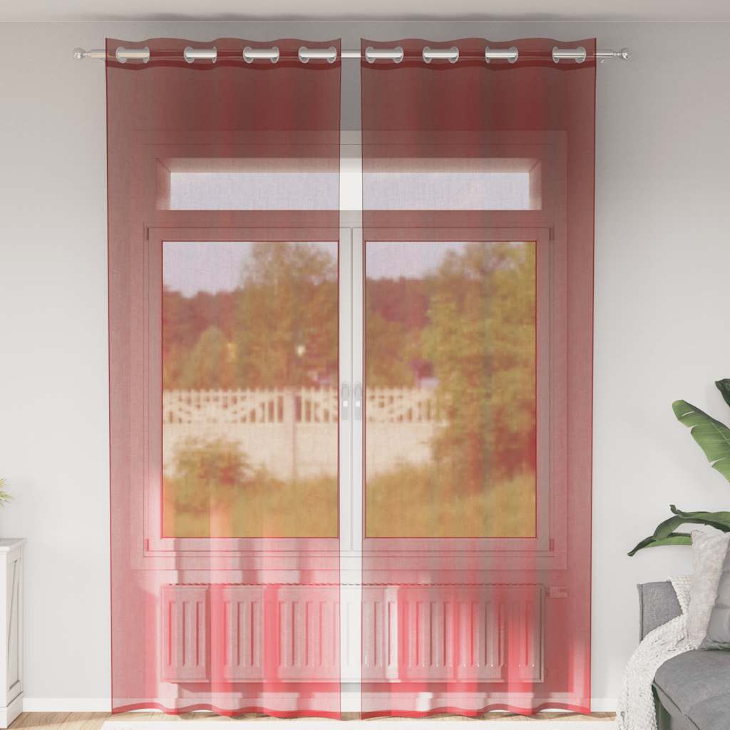Tende Vidaxx in voile con occhielli 2 pezzi rosso vino