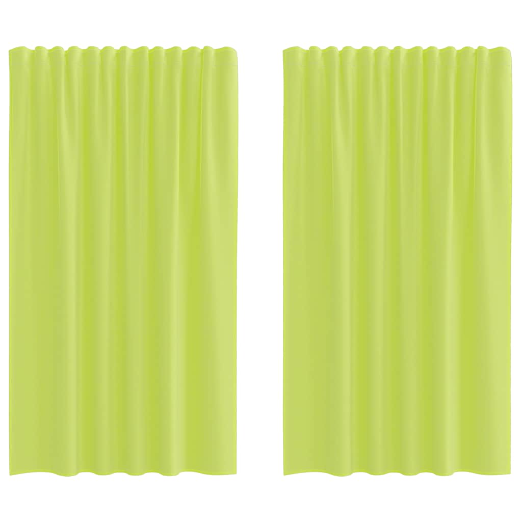 Vidaxl cortinas voile con bolsillos para varillas 2 piezas verde manzana