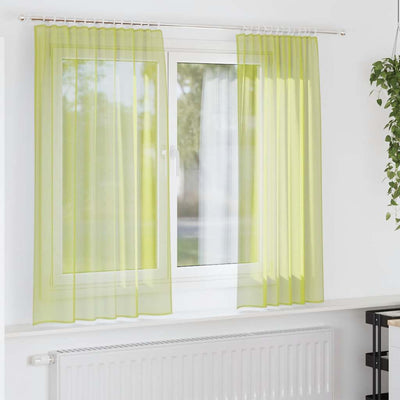 Vidaxl tende in voile con tasche per aste 2 pz verde mela