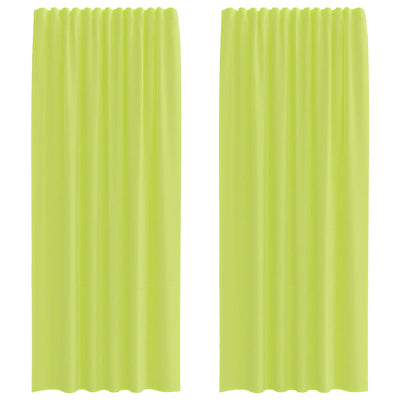 Vidaxl tende in voile con tasche per aste 2 pz verde mela