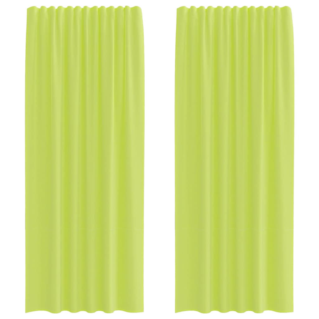 Vidaxl cortinas voile con bolsillos para varillas 2 piezas verde manzana