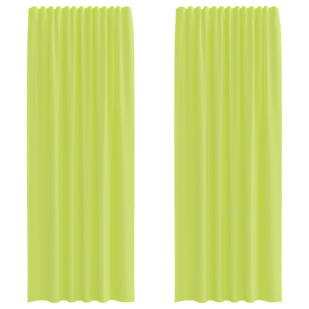 Vidaxl tende in voile con tasche per aste 2 pz verde mela
