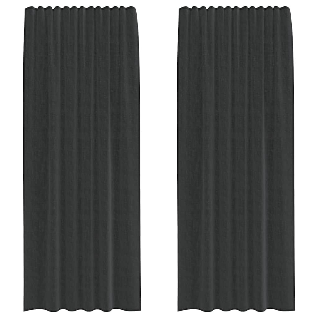 Tende Vidaxl voile con tasche per aste 2 pz nere