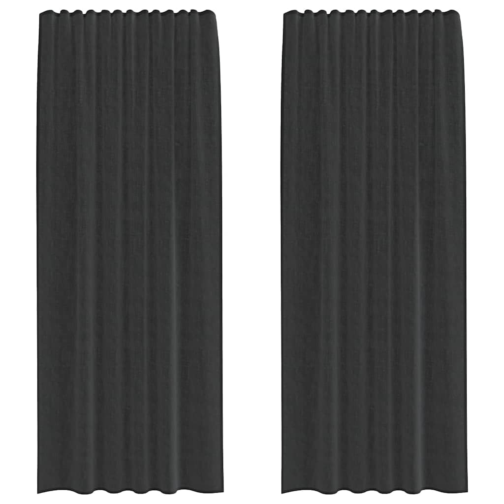 Tende Vidaxl voile con tasche per aste 2 pz nere
