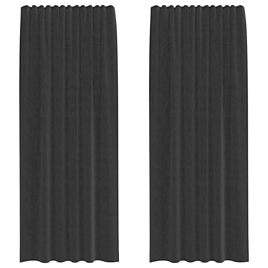Tende Vidaxl voile con tasche per aste 2 pz nere