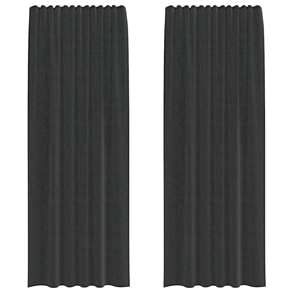 Tende Vidaxl voile con tasche per aste 2 pz nere