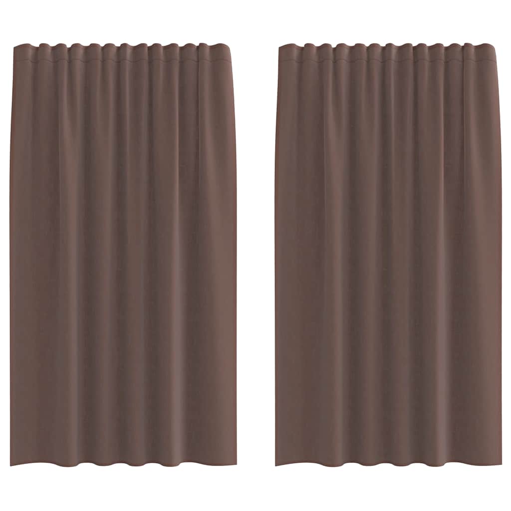 Tende Vidaxl voile con tasche per aste 2 pz marrone