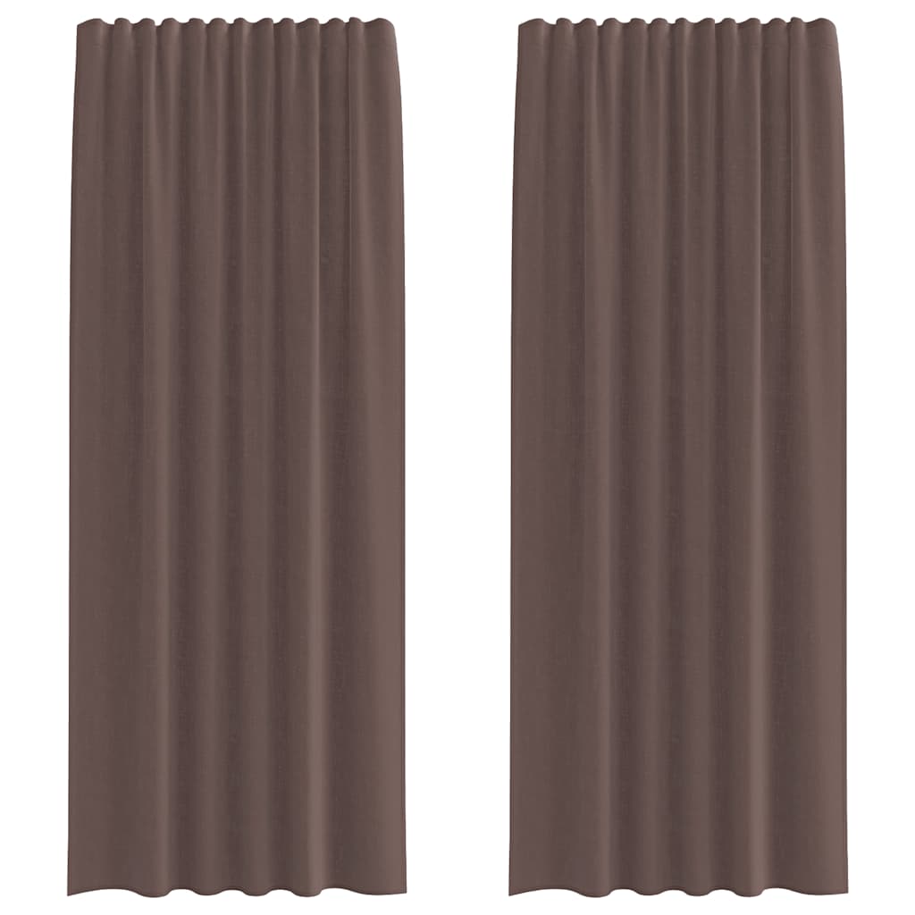 Tende Vidaxl voile con tasche per aste 2 pz marrone
