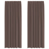 Vidaxl cortinas voile con bolsillos para varillas 2 piezas marrón