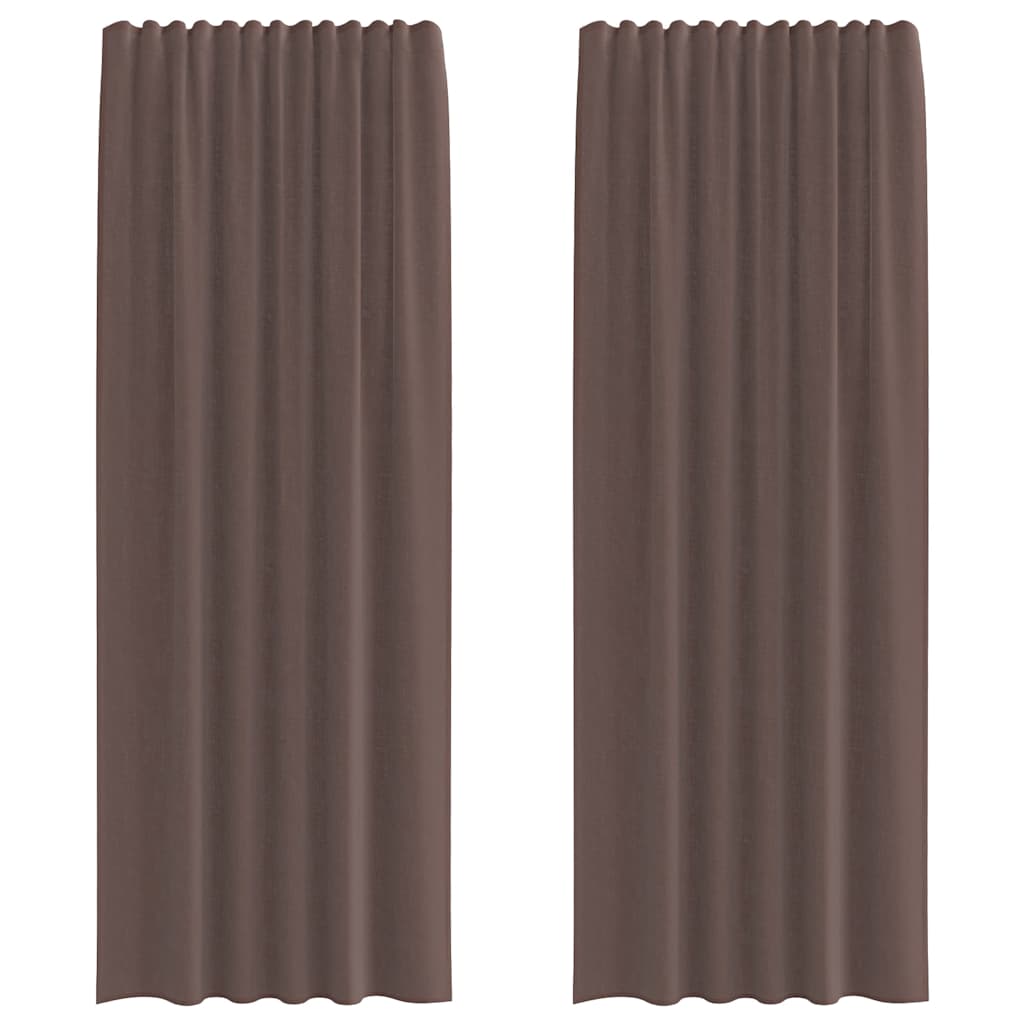 Tende Vidaxl voile con tasche per aste 2 pz marrone