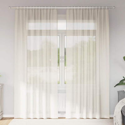 Vidaxl gordijnen voile met roedezakken 2 st crèmekleurig