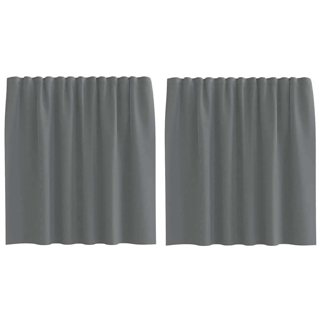 Vidaxl tende in voile con tasche per aste 2 pz grigio scuro