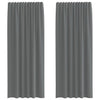 Vidaxl tende in voile con tasche per aste 2 pz grigio scuro