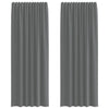 Vidaxl tende in voile con tasche per aste 2 pz grigio scuro