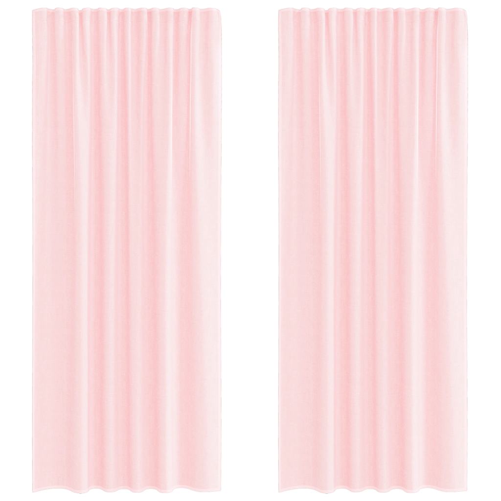 Vidaxl tende in voile con tasche per aste 2 pz rosa chiaro