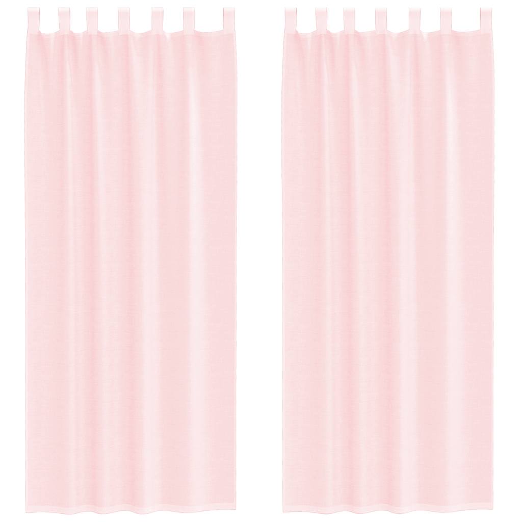 Vidaxl tende in voile con tasche per aste 2 pz rosa chiaro