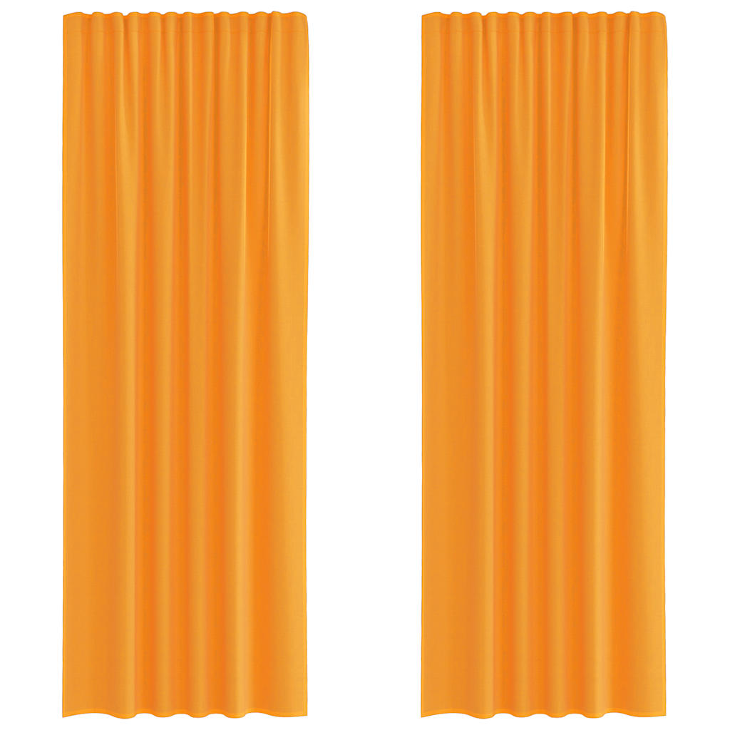 Vidaxl tende in voile con tasche per aste 2 pz arancione