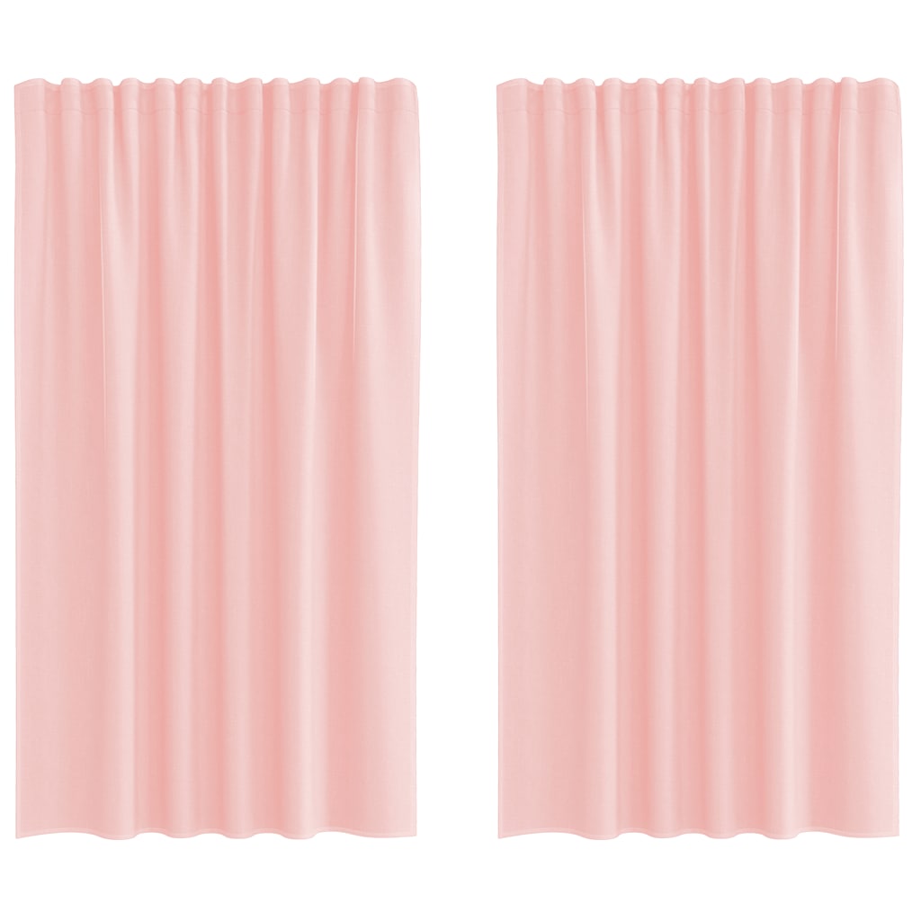 Vidaxl cortinas gasa con bolsillos para varillas 2 piezas rosa