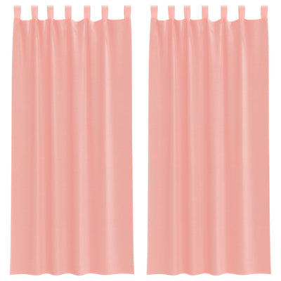 Vidaxl gordijnen voile met roedezakken 2 st roze