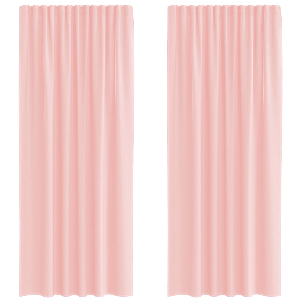 Vidaxl tende in voile con tasche per aste 2 pz rosa