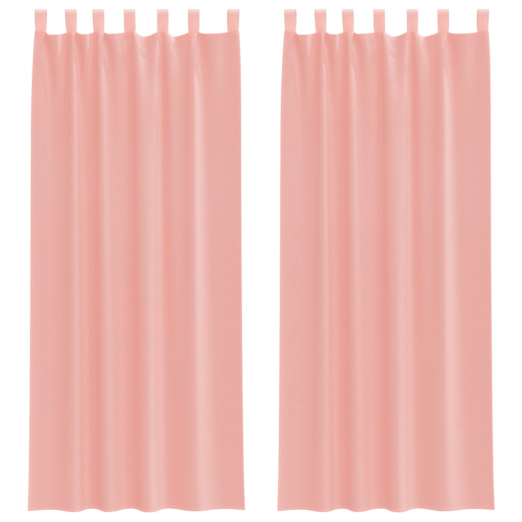 Vidaxl tende in voile con tasche per aste 2 pz rosa
