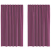 Vidaxl tende in voile con tasche per aste 2 pz viola