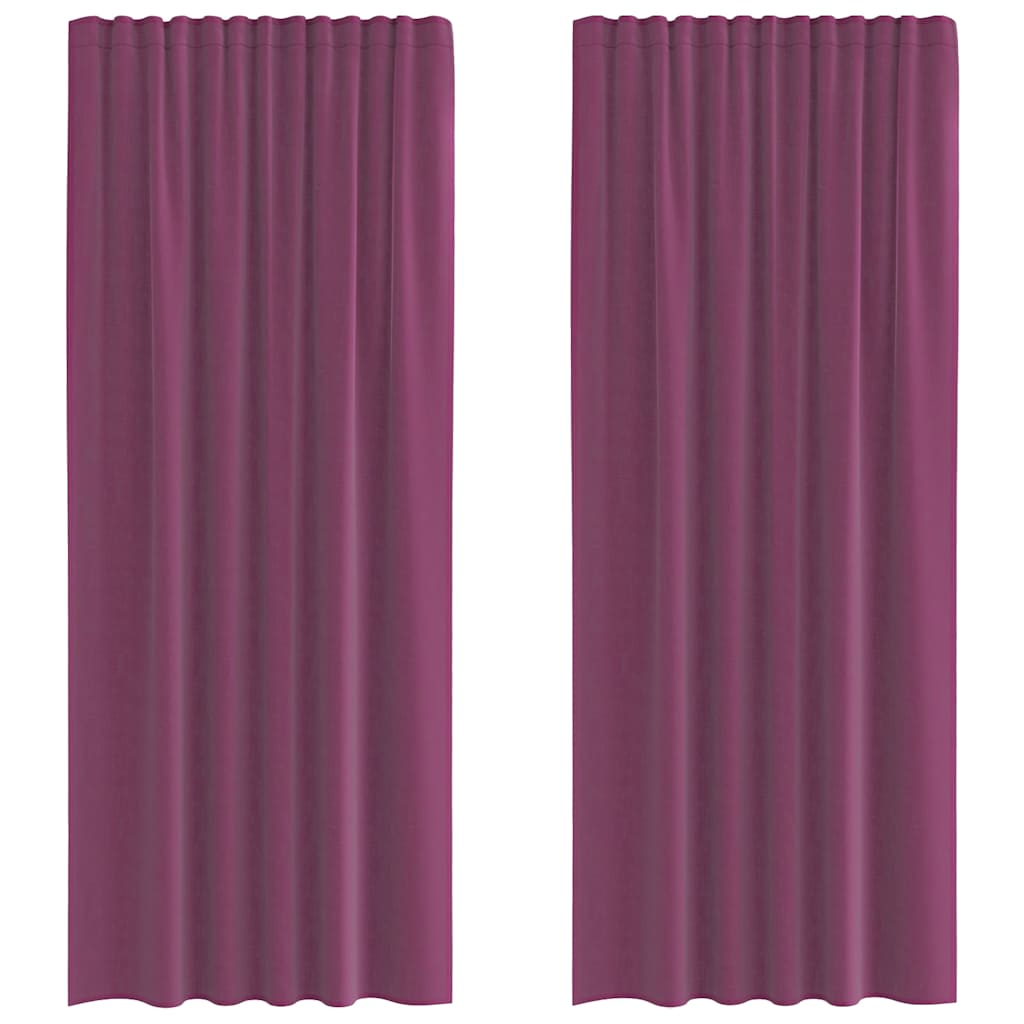 Vidaxl tende in voile con tasche per aste 2 pz viola