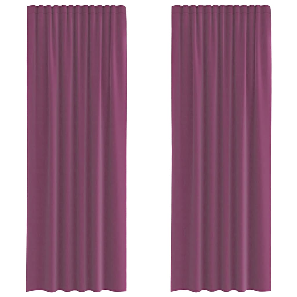 Vidaxl tende in voile con tasche per aste 2 pz viola