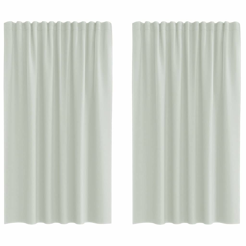 Vidaxl tende in voile con tasche per aste 2 pz grigio chiaro