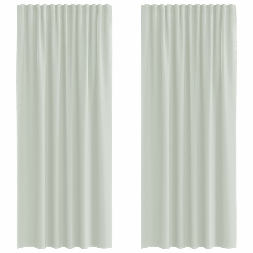 Vidaxl tende in voile con tasche per aste 2 pz grigio chiaro
