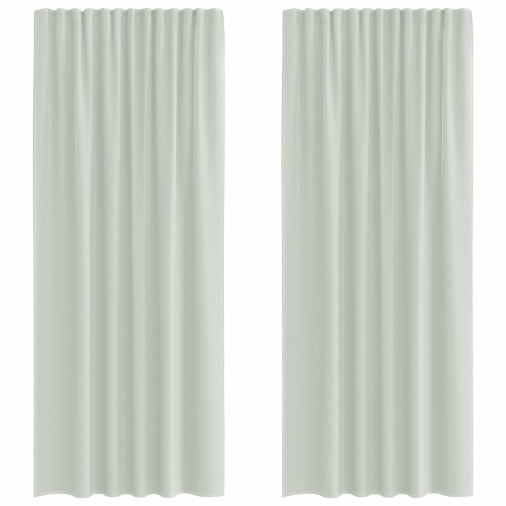 Vidaxl tende in voile con tasche per aste 2 pz grigio chiaro
