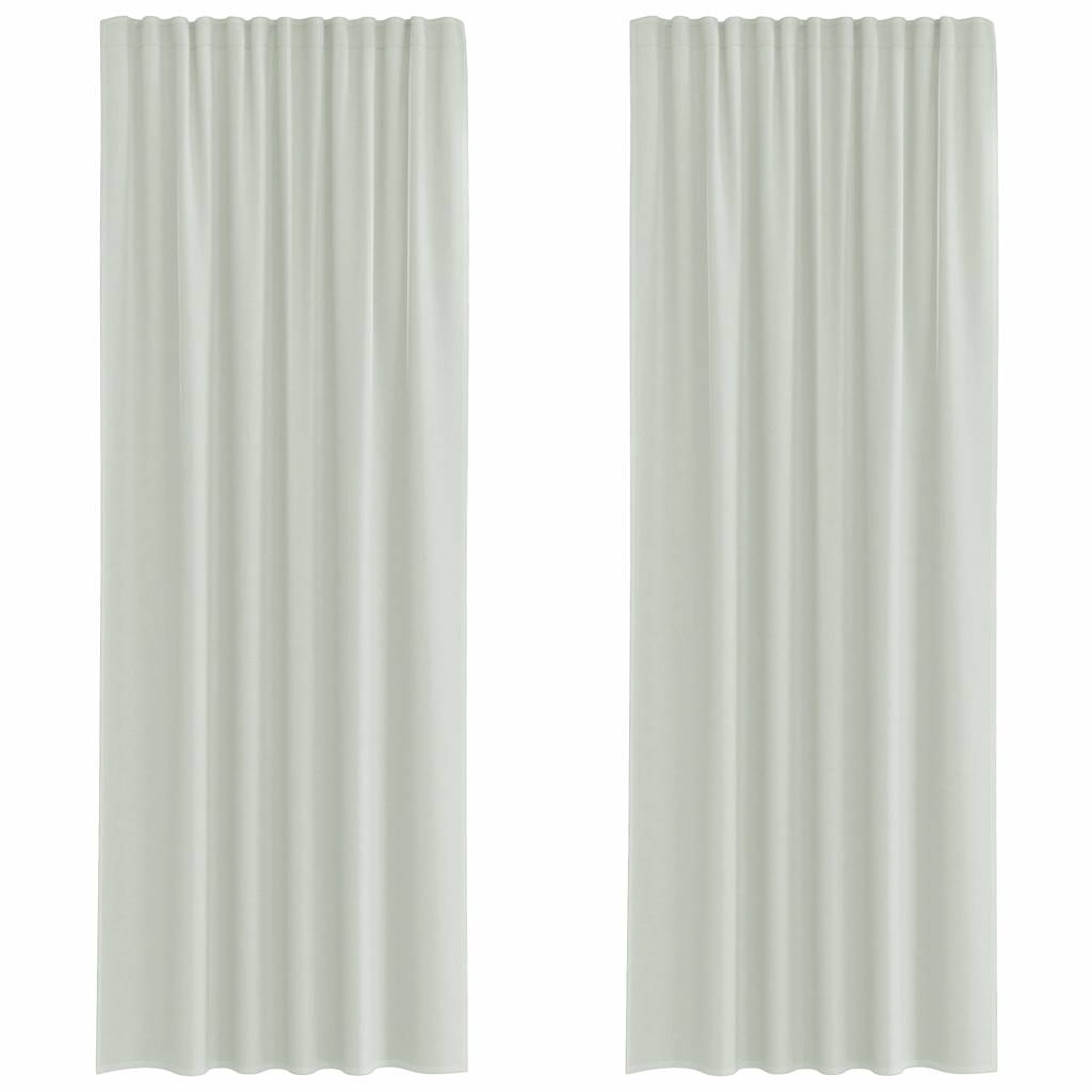 Vidaxl tende in voile con tasche per aste 2 pz grigio chiaro