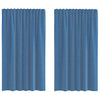 Vidaxl cortinas voile con bolsillos para varillas 2 piezas azul real