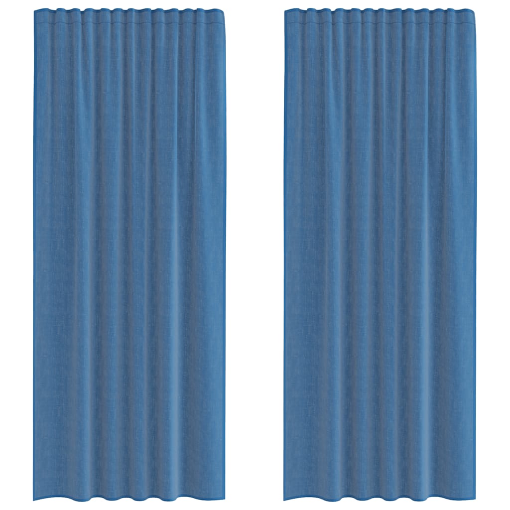 Vidaxl tende in voile con tasche per aste 2 pz blu reale