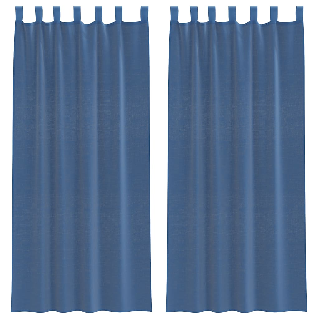 Vidaxl tende in voile con tasche per aste 2 pz blu reale