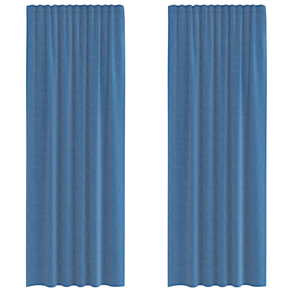 Vidaxl tende in voile con tasche per aste 2 pz blu reale