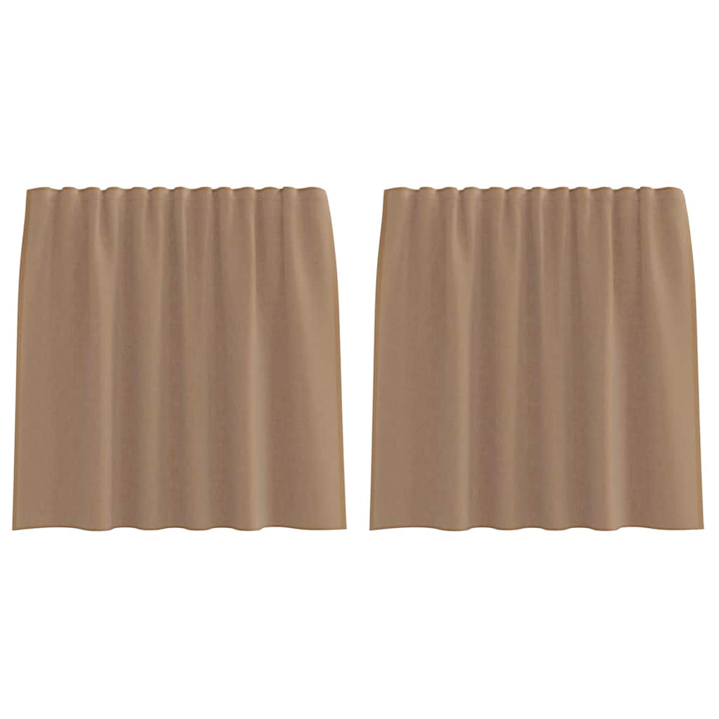 Vidaxl tende in voile con tasche per aste 2 pz marrone chiaro