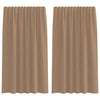 Vidaxl cortinas voile con bolsillos para varillas 2 piezas marrón claro