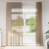 Vidaxl cortinas voile con bolsillos para varillas 2 piezas marrón claro