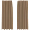 Vidaxl cortinas voile con bolsillos para varillas 2 piezas marrón claro