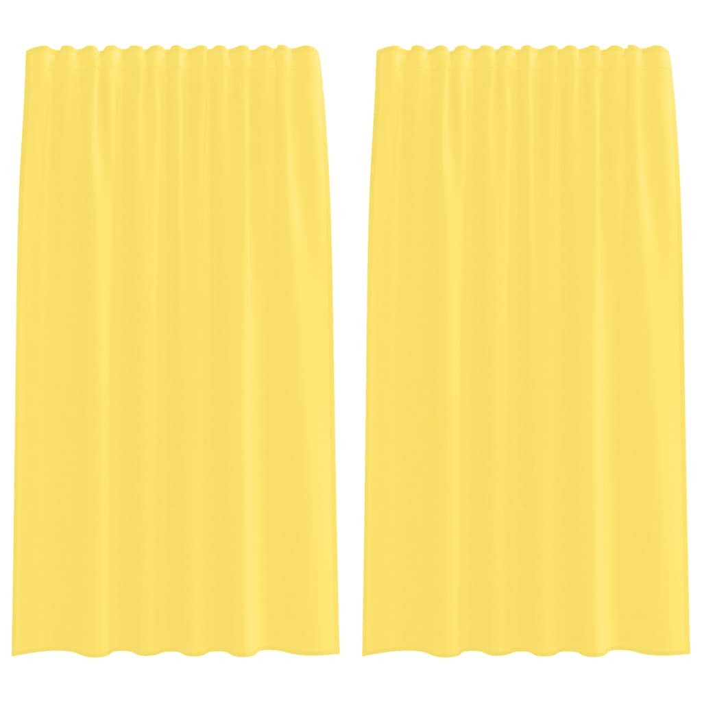 Vidaxl tende in voile con tasche per aste 2 pz gialle