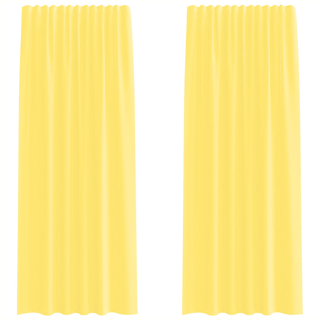 Vidaxl tende in voile con tasche per aste 2 pz gialle