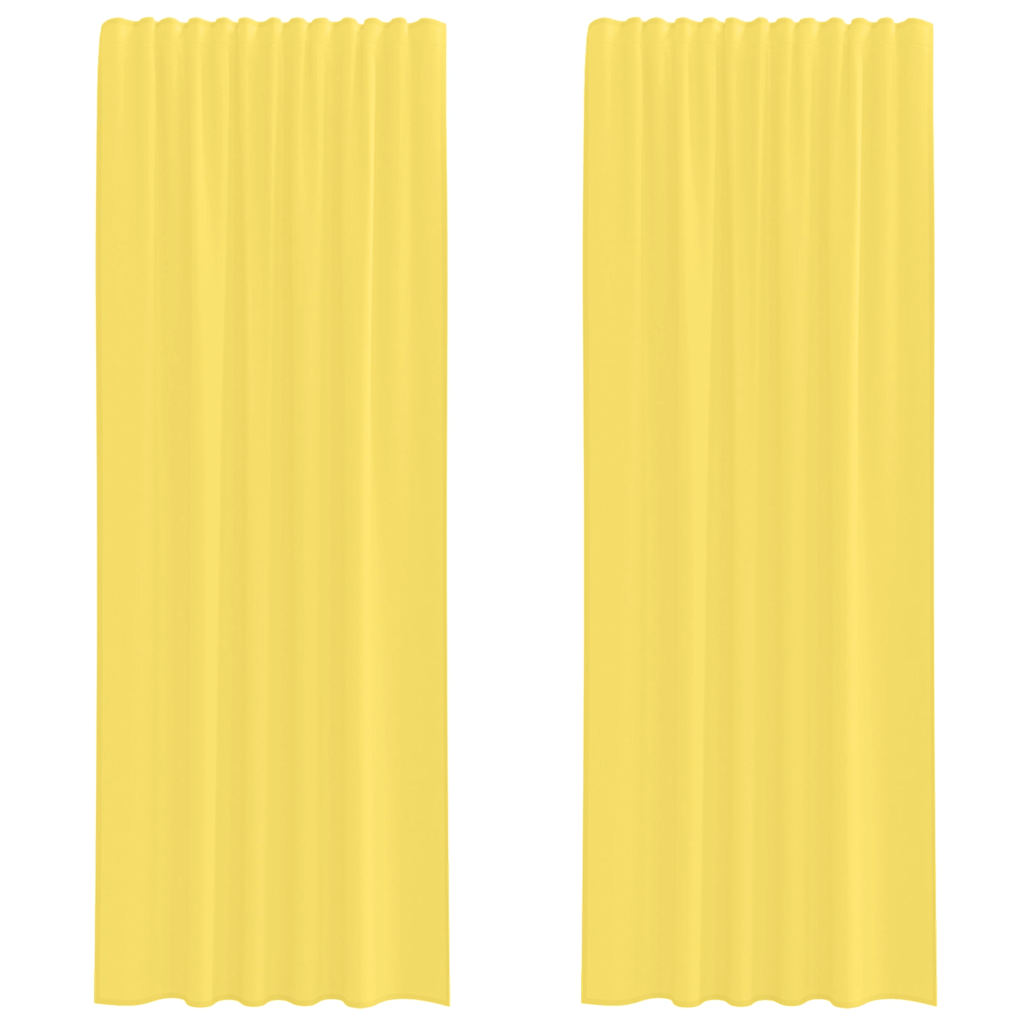 Vidaxl tende in voile con tasche per aste 2 pz gialle