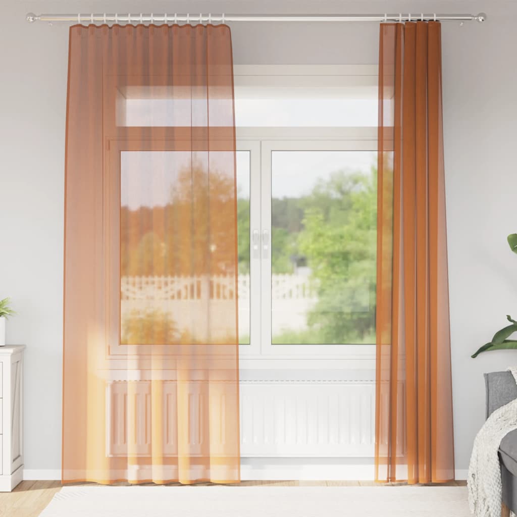 Tende in voile Vidaxl con tasche per aste 2 pz terracotta