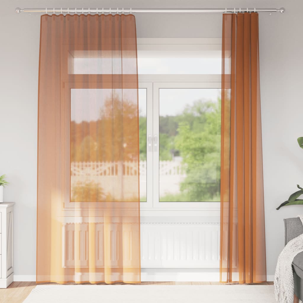 Tende in voile Vidaxl con tasche per aste 2 pz terracotta